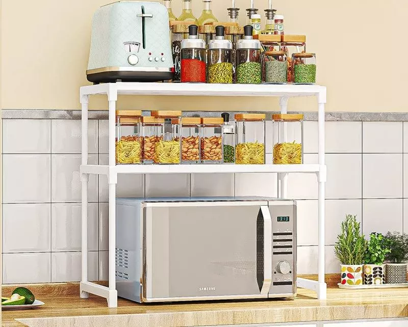 Estante Organizador De Cocina 2 Pisos Porta-platos Especiero