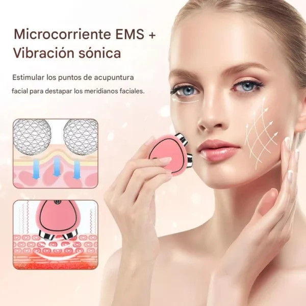 Masajeador facial rejuvenecedor EMS con microcorriente y lifting - Image 3