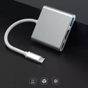 Adaptador Convertidor 3 En 1 Hub Usb C A HDMI/USB 3.0/TIPO C