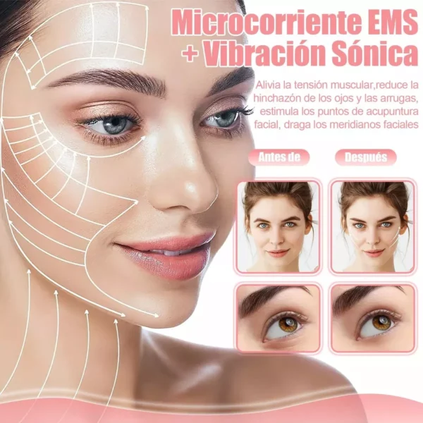 Masajeador facial rejuvenecedor EMS con microcorriente y lifting - Image 2