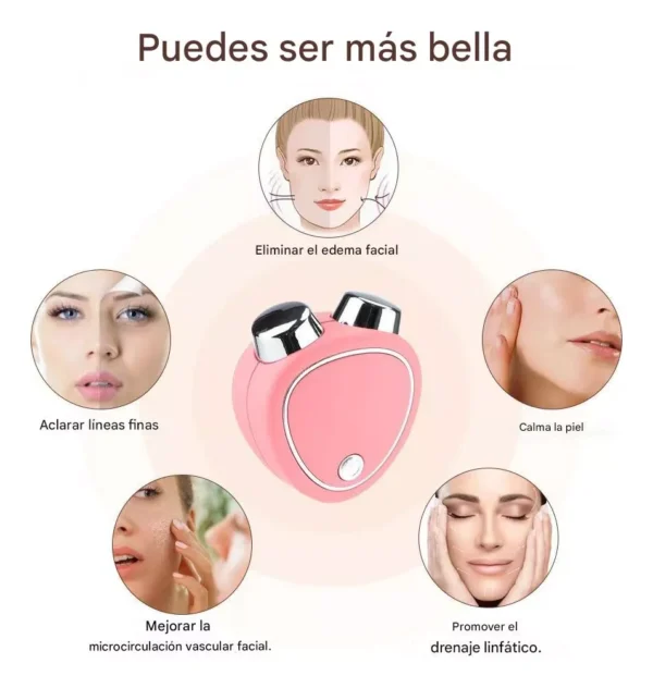 Masajeador facial rejuvenecedor EMS con microcorriente y lifting - Image 5