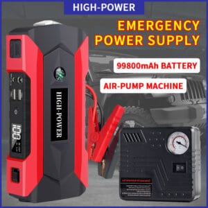 Arrancador Portatil Cargador Bateria c/LUZ De Emergencia Automovil