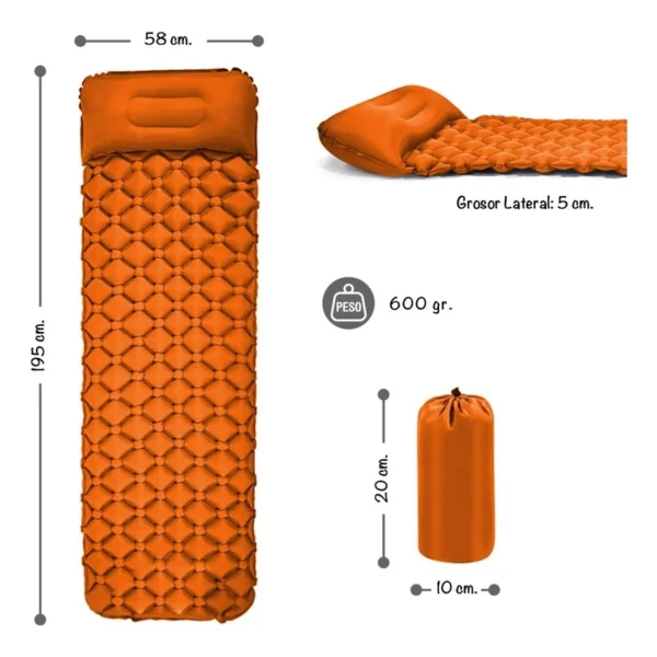 Colchoneta Inflable Ultraliviana Mat Para Camping - Image 3