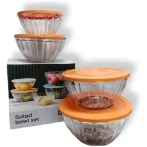 Set X4 Bowl Ensaladera C/ Tapa Cocina Transparente