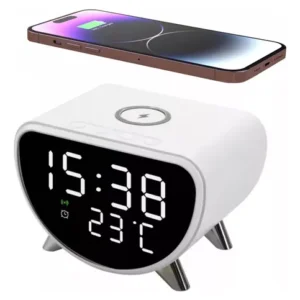 Reloj Despertador Digital Con Cargador Inalambrico 15w