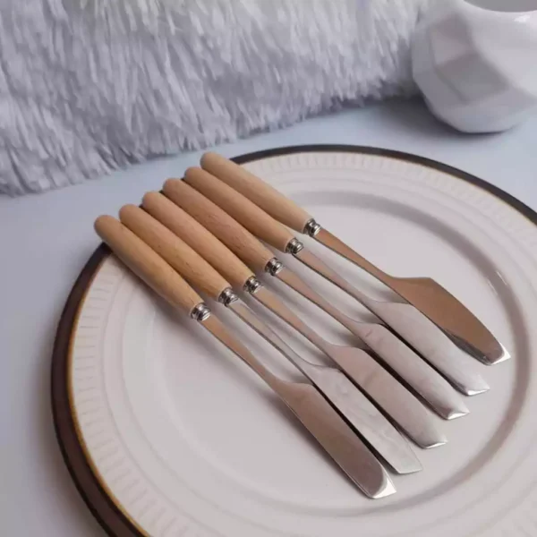 Espatula para manteca con mango de madera x6