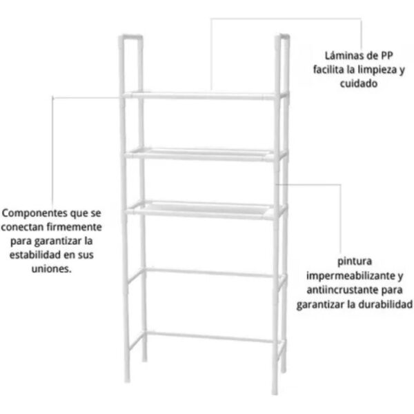 Organizador Estante de baño sobre inodoro 3 pisos - Image 4