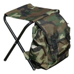 Silla Mochila 2 en 1 Plegable Camuflada — Reforzada hasta 100 kg