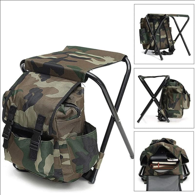 Silla Mochila 2 en 1 Plegable Camuflada — Reforzada hasta 100 kg - Image 6