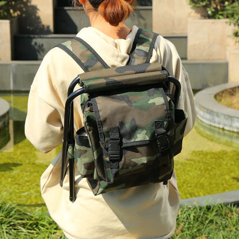 Silla Mochila 2 en 1 Plegable Camuflada — Reforzada hasta 100 kg - Image 4