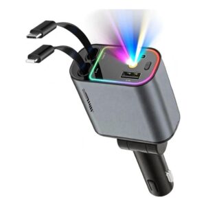 Cargador de Coche Retráctil 4 en 1 120W con Luz Starlight