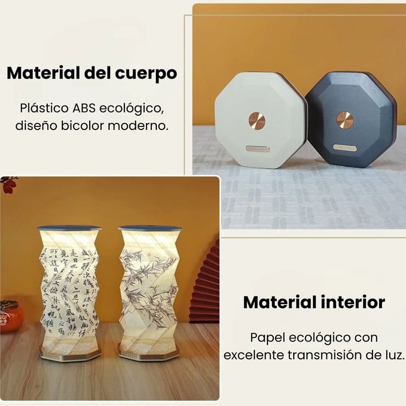 Lámpara de papel deco plegable con batería recargable táctil - Image 8