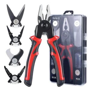 Kit alicates 5 cabezales en 1 pelacables intercambiables