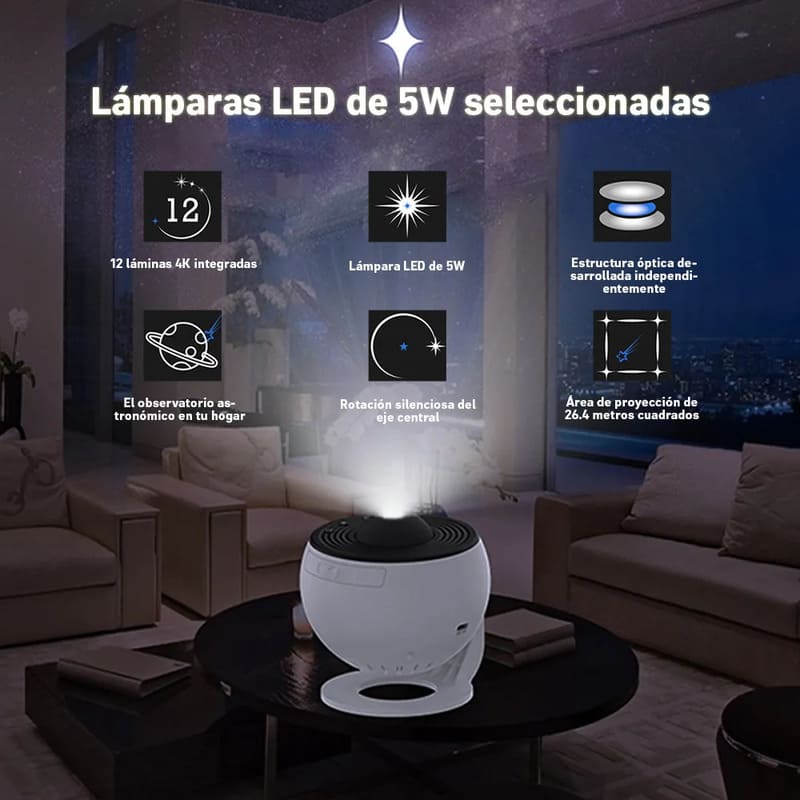 Lámpara proyector estrellas galaxia luz nocturna usb 12 en 1 - Image 10