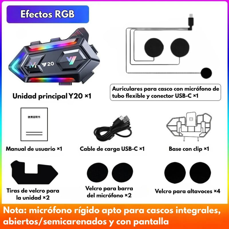 Auricular para casco Bluetooth Y20 - Image 11