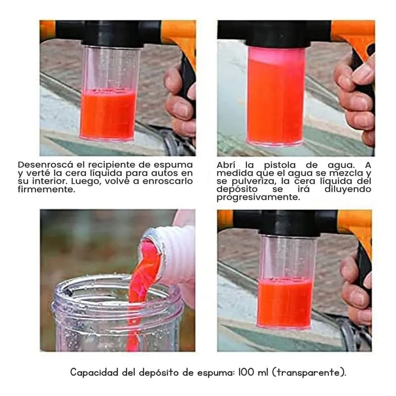 Pistola de riego para manguera 8 modos con botella de jabón - Image 3