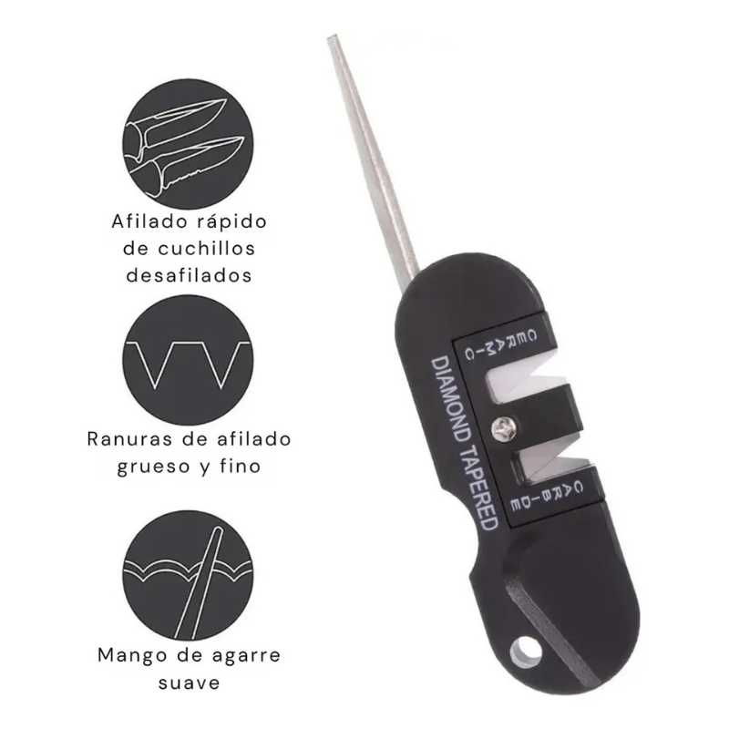 Afilador de Cuchillos Portátil 4 en 1 Reforzado con Cerámica y Diamante - Image 9