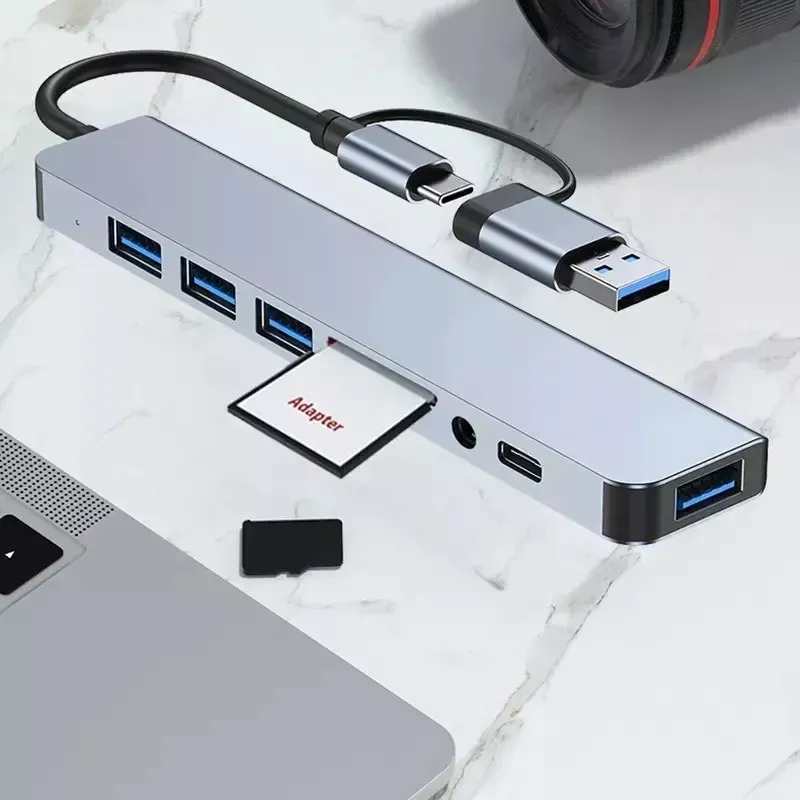 Adaptador 8 en 1 usb c hub para macbook pro air 4k - Image 4