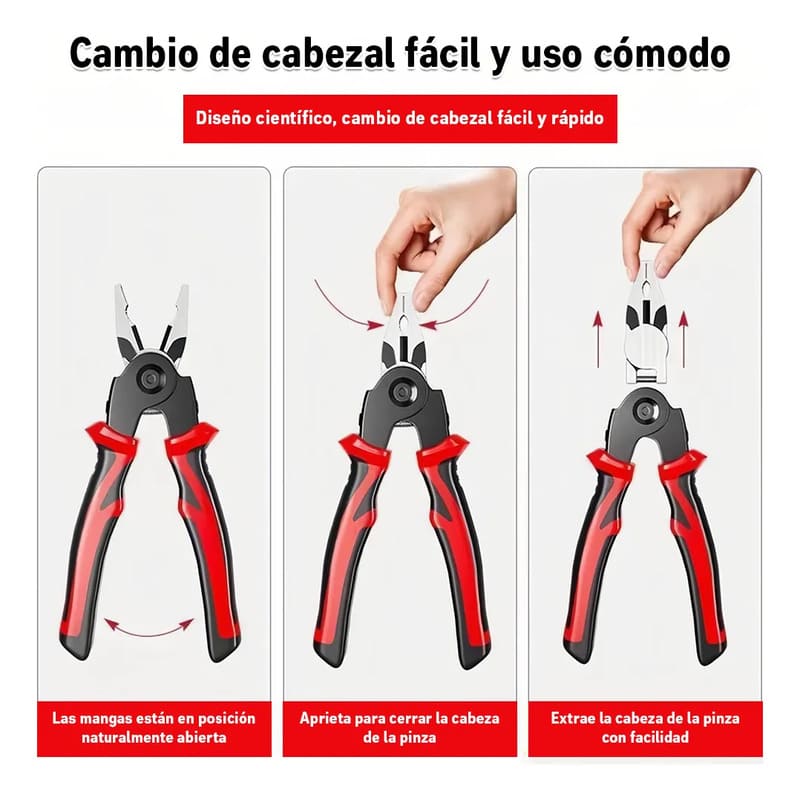 Kit alicates 5 cabezales en 1 pelacables intercambiables - Image 7