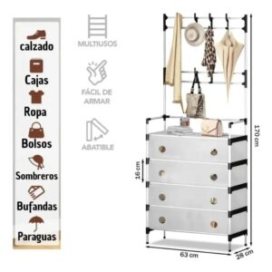 Perchero organizador antipolvo 5 niveles