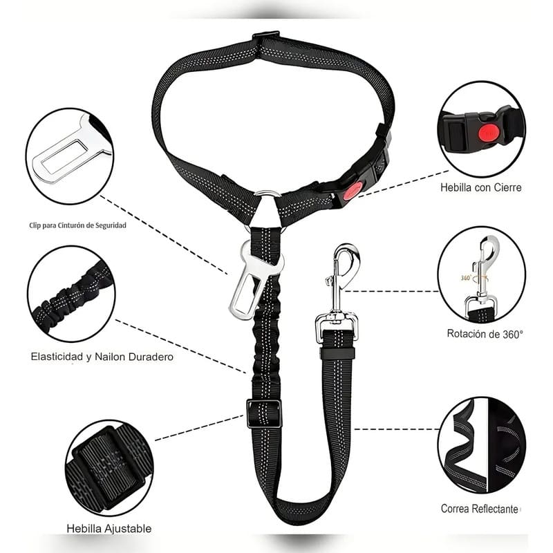 Cinturon de seguridad para mascota auto 2 en 1 - Image 3