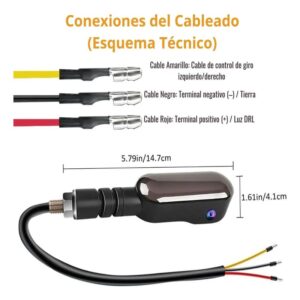 Faros de giro para motos con proyección de flecha rgb 27 modos