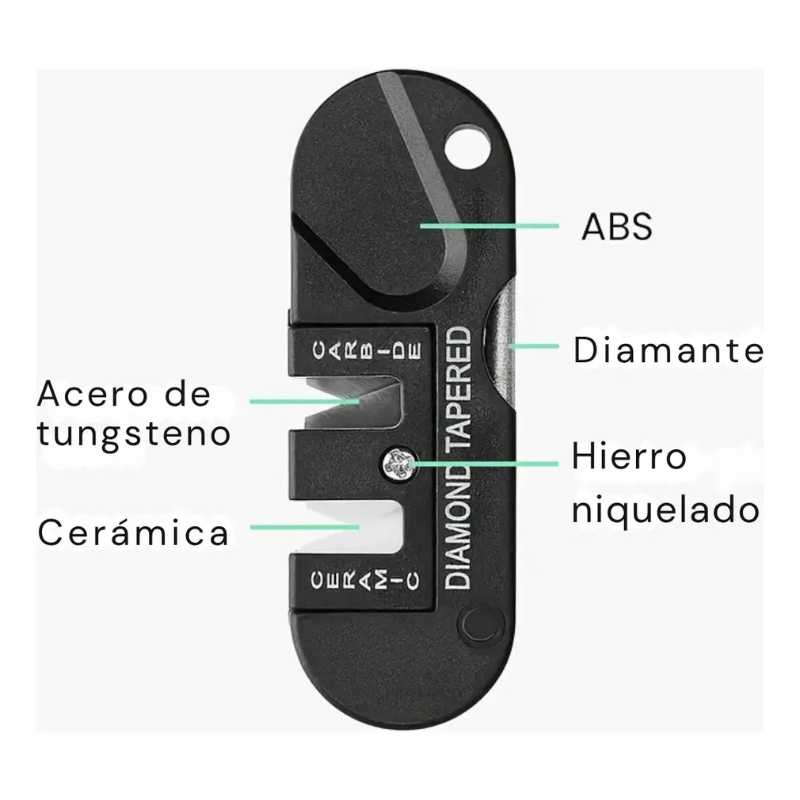 Afilador de Cuchillos Portátil 4 en 1 Reforzado con Cerámica y Diamante - Image 8