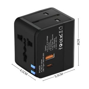 Adaptador Universal 30W PD QC Viaje 6 Enchufes