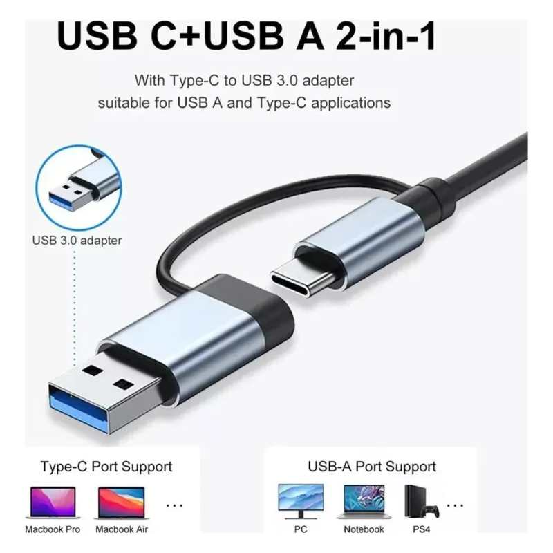 Adaptador 8 en 1 usb c hub para macbook pro air 4k - Image 3