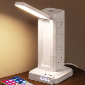 Alargue vertical multifunción con lámpara LED 12 tomas