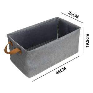 Canasto plegable organizador de tela con manija gris
