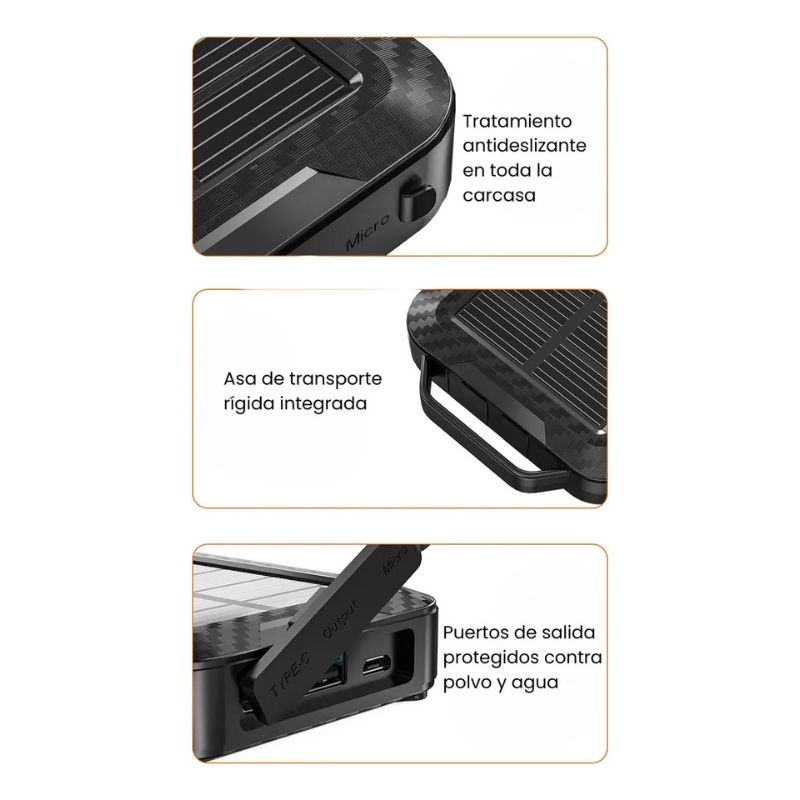 Cargador Solar Portátil 20000mAh 3 en 1 - Image 8