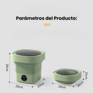 Mini lavarropa plegable portátil con luz azul esterilizadora