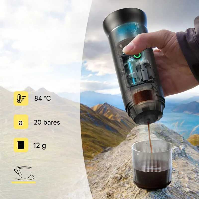 Cafetera portátil 3 en 1 para cápsulas y café molido recargable - Image 6