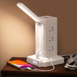 Alargue vertical multifunción con lámpara LED 9 tomas