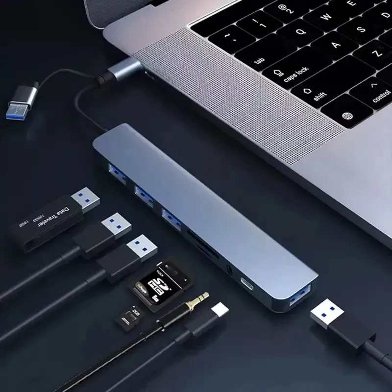 Adaptador 8 en 1 usb c hub para macbook pro air 4k - Image 6
