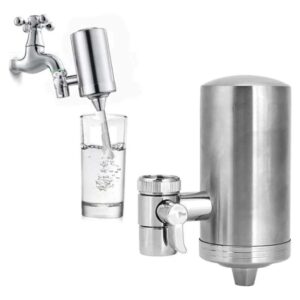 Purificador de agua para grifo inoxidable con filtro antisarro