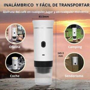 Cafetera portátil 3 en 1 para cápsulas y café molido recargable