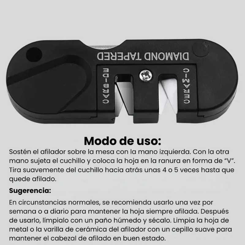 Afilador de Cuchillos Portátil 4 en 1 Reforzado con Cerámica y Diamante - Image 3