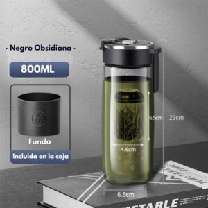 Botella de Té 800ml con Infusor Magnético Tritan Portátil