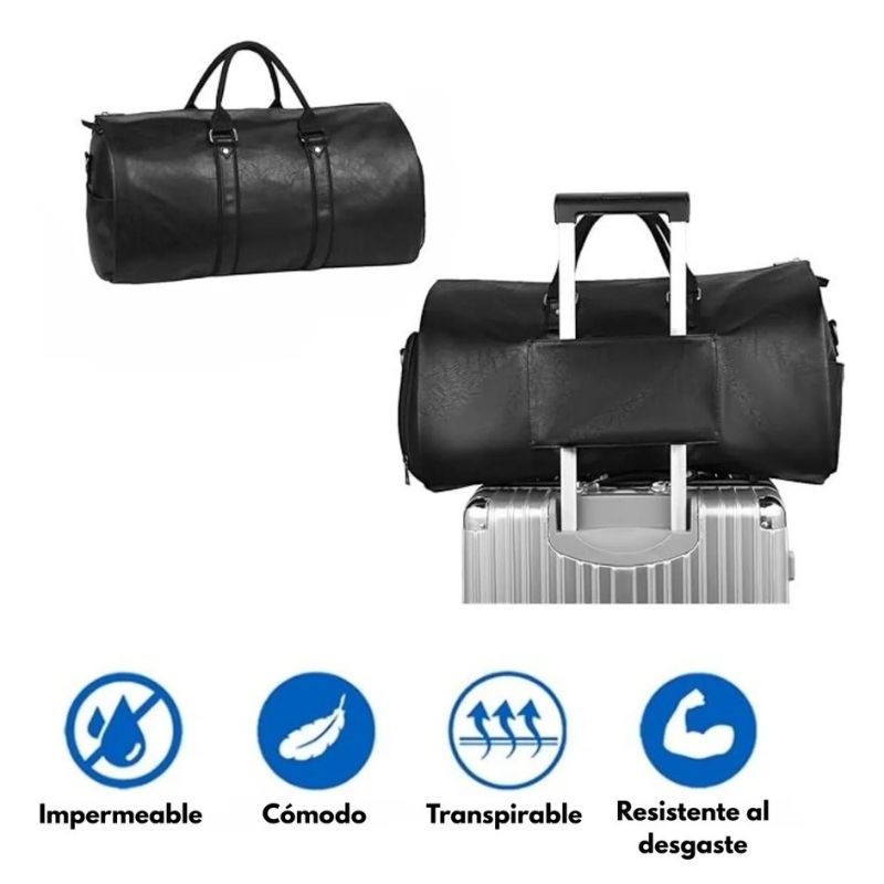 Bolso de Viaje Ejecutivo Duffel Expandible Porta Trajes y Zapatos - Image 6