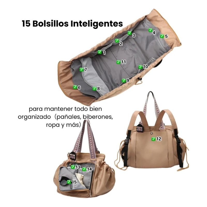 Bolso Transformable en Cuna para Viaje 3 en 1 Multifuncional - Image 5