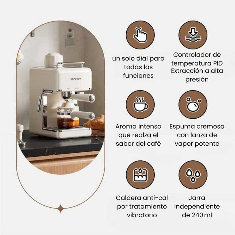 Cafetera espresso semiautomática con espumador de leche - Image 5