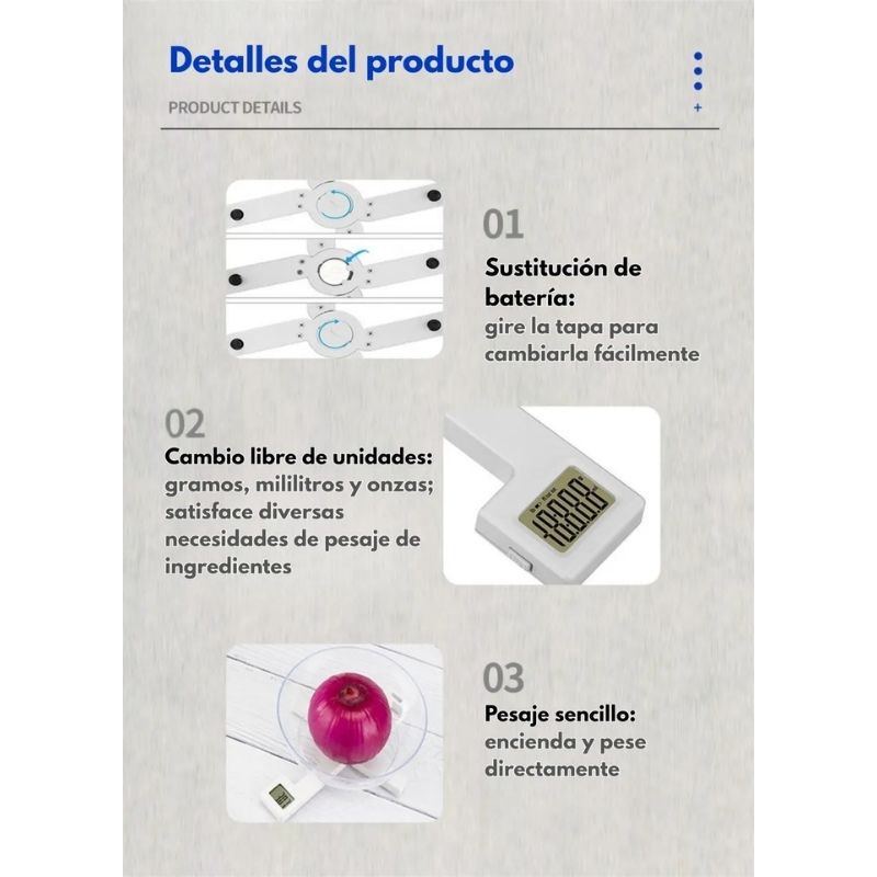 Balanza de cocina digital plegable - Image 7