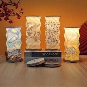 Lámpara de papel deco plegable con batería recargable táctil