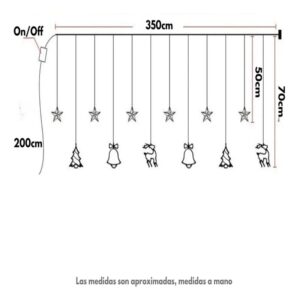 Guirnalda led cortina 3m usb 8 modos