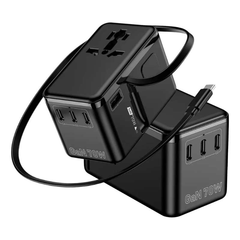 Adaptador cargador universal 70W cable 70cm usb-c