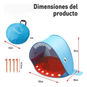 Carpa de playa infantil con pileta