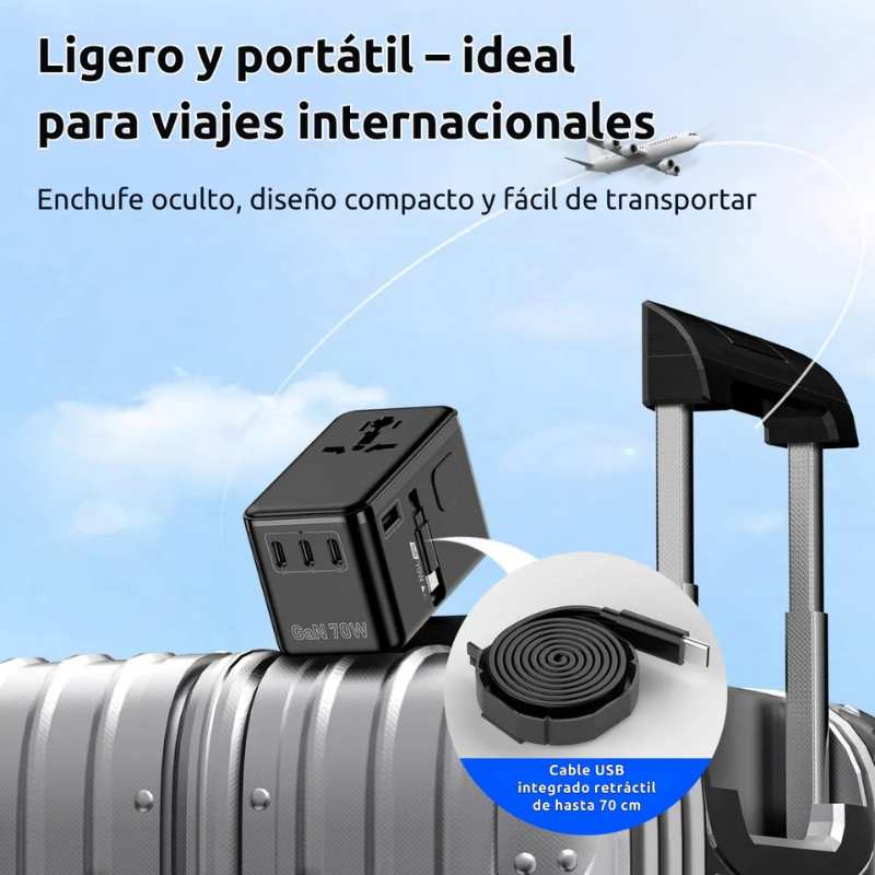 Adaptador cargador universal 70W cable 70cm usb-c - Image 3