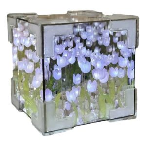 Lámpara LED tulipanes espejo infinito